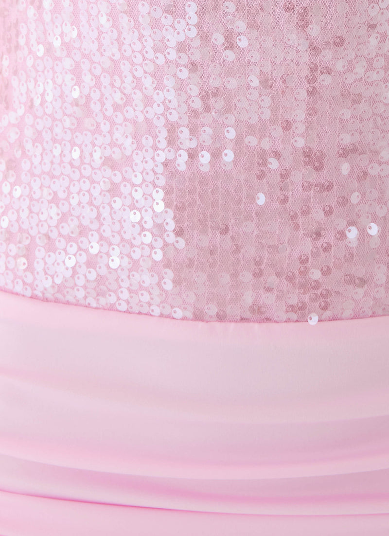 Alenya Sequin Halter Maxi Dress - Pink