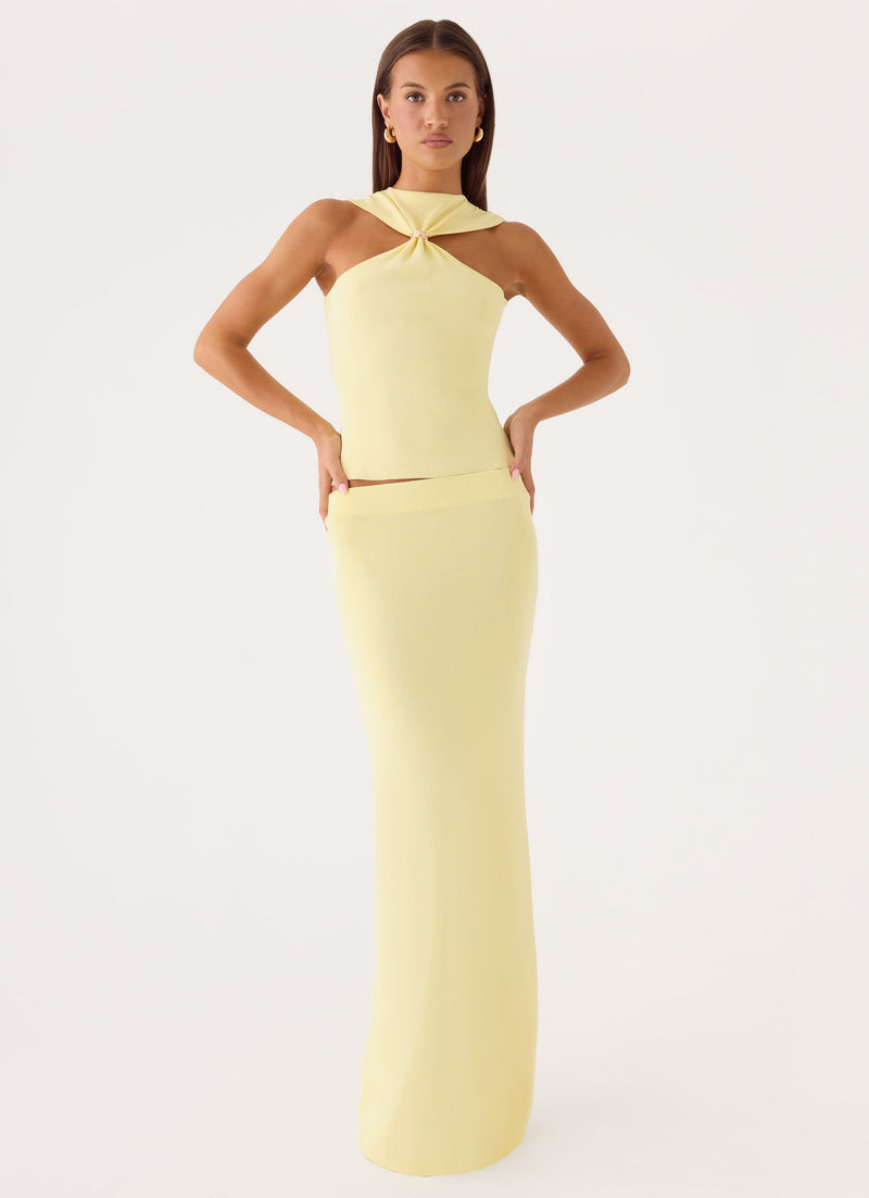 Amarah Knit Maxi Skirt - Yellow