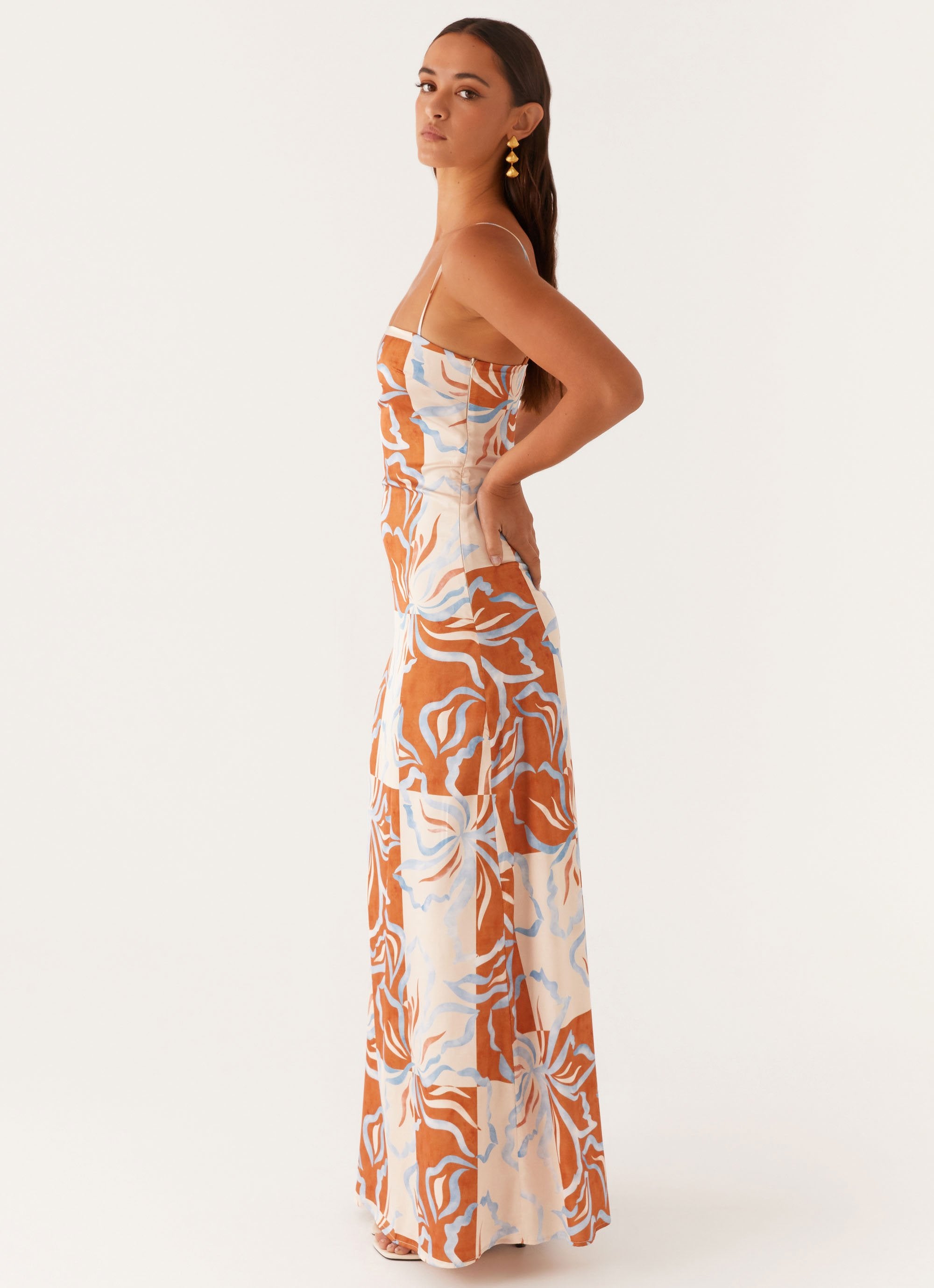 Aster Bloom Maxi Dress - Blue