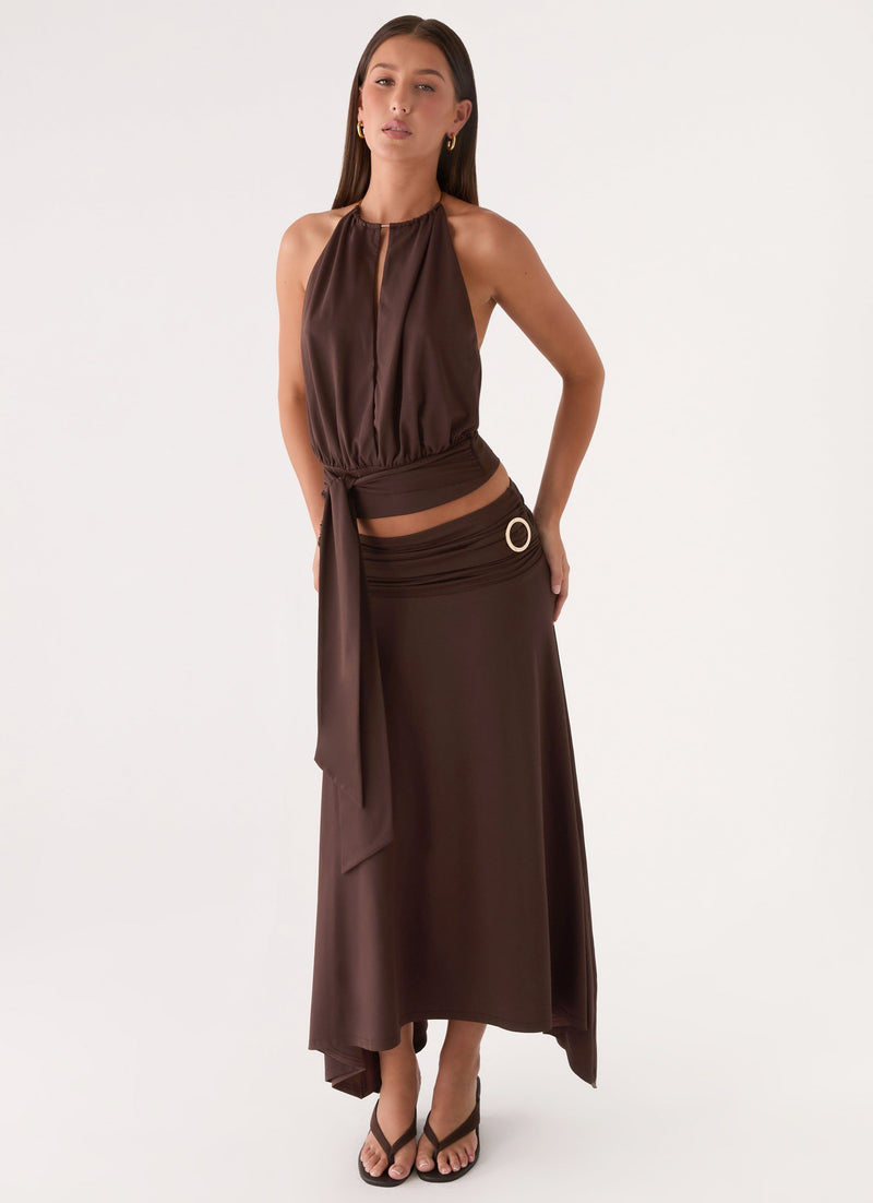 Automatic Midi Skirt - Rose Taupe
