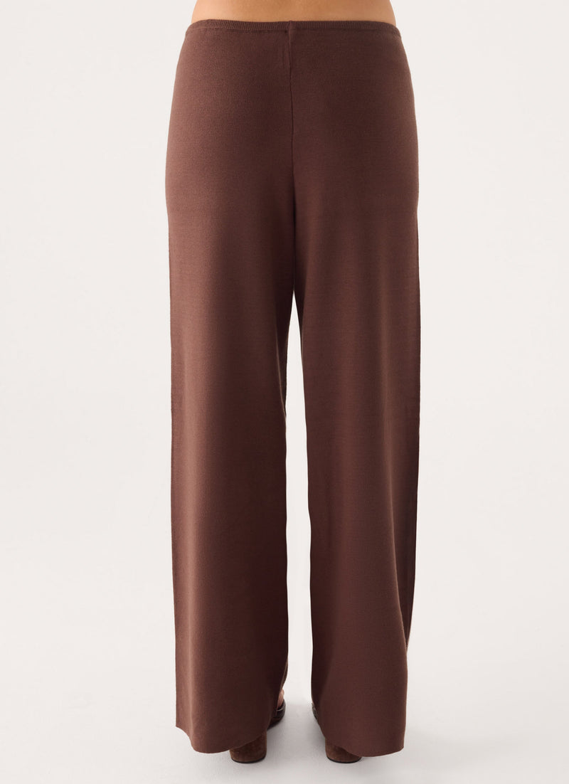 Aviara Knit Low Rise Pant - Chocolate