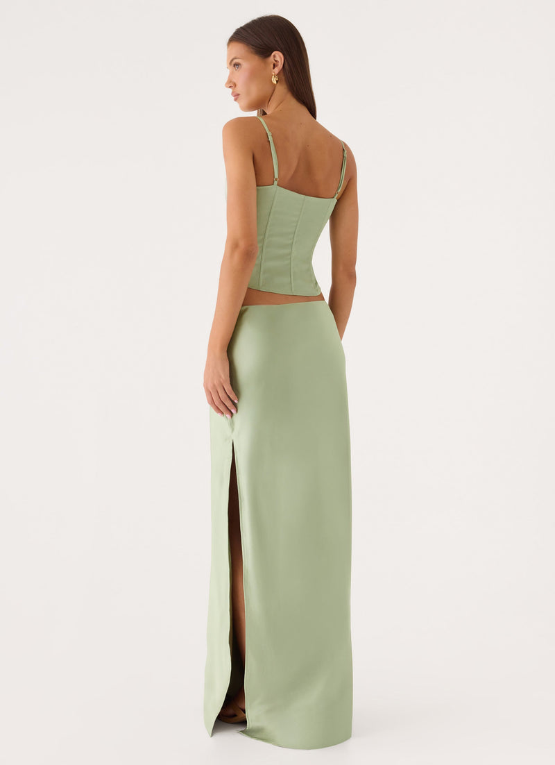 Belle Chime Maxi Skirt - Sage