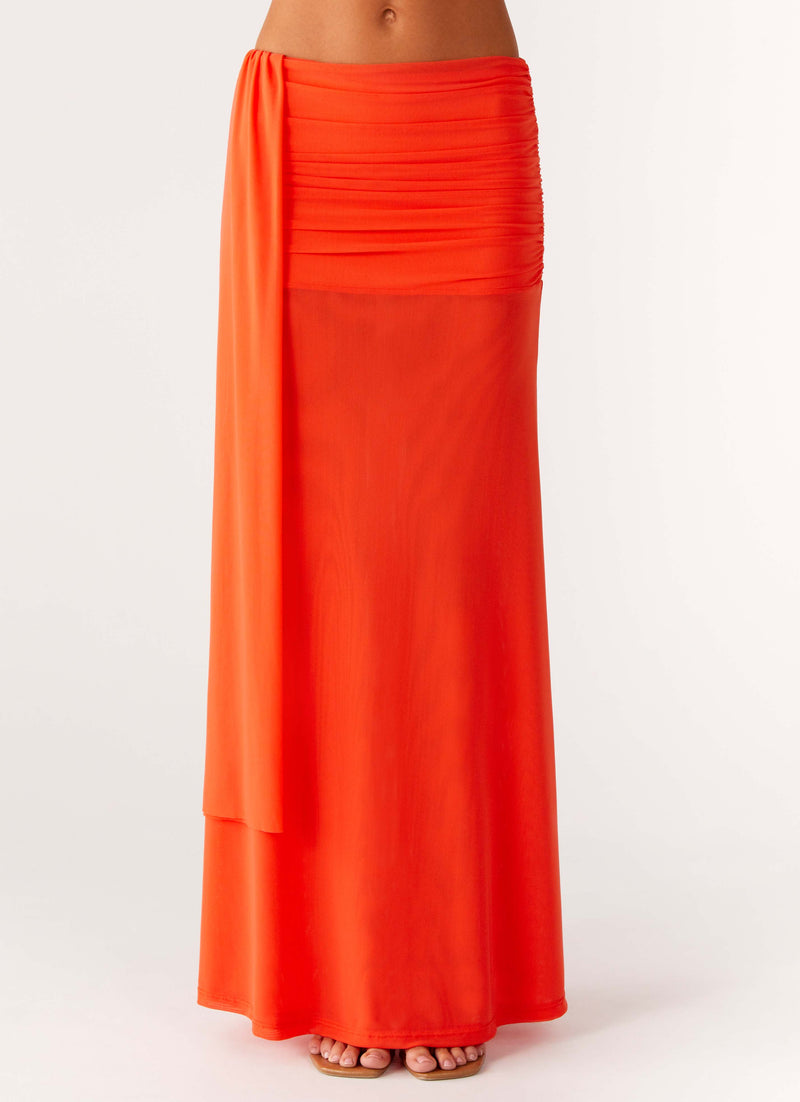 Blaze Maxi Skirt - Fire Red
