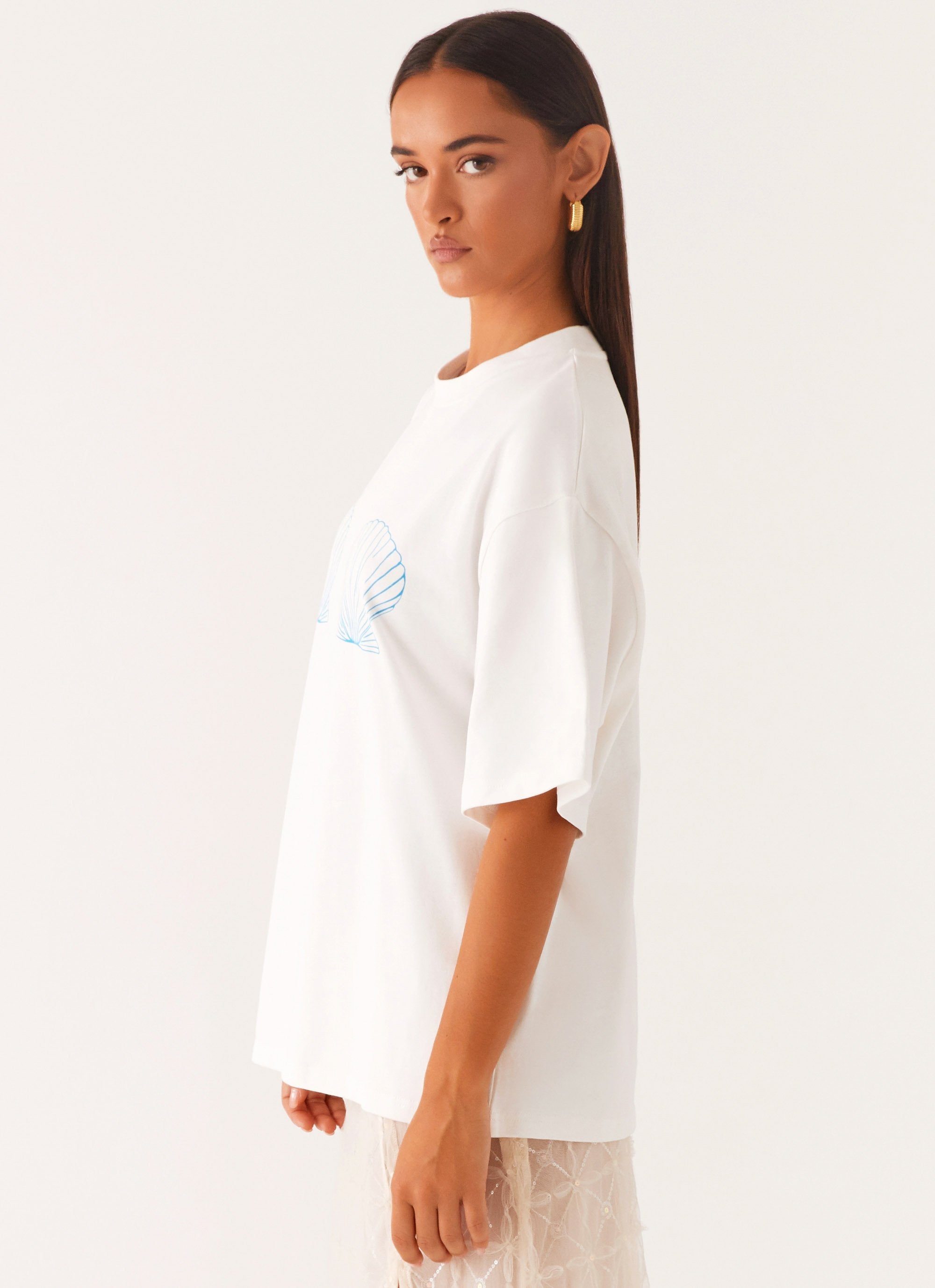 Women's 'Mama Life' Graphic Tee | Cute Girl Face & Letter Print, Cotton Blend O-Neck T-Shirt (Light Blue, X-Large)