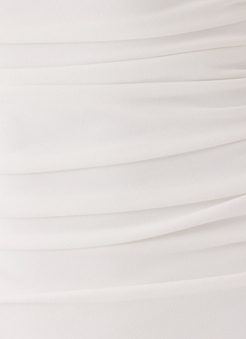 Bottle Pop Midi Dress - White