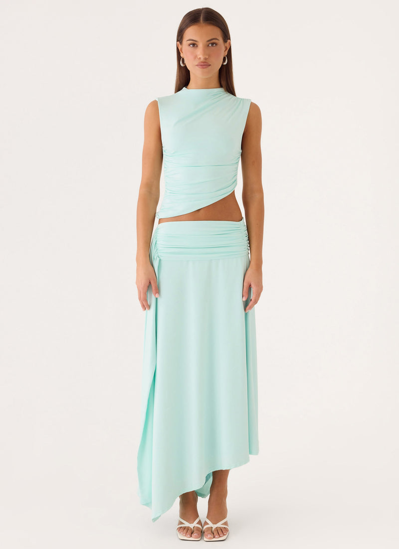 Briege Maxi Skirt - Aqua