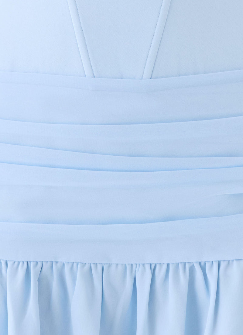 Clemsie Bustier Maxi Dress - Blue