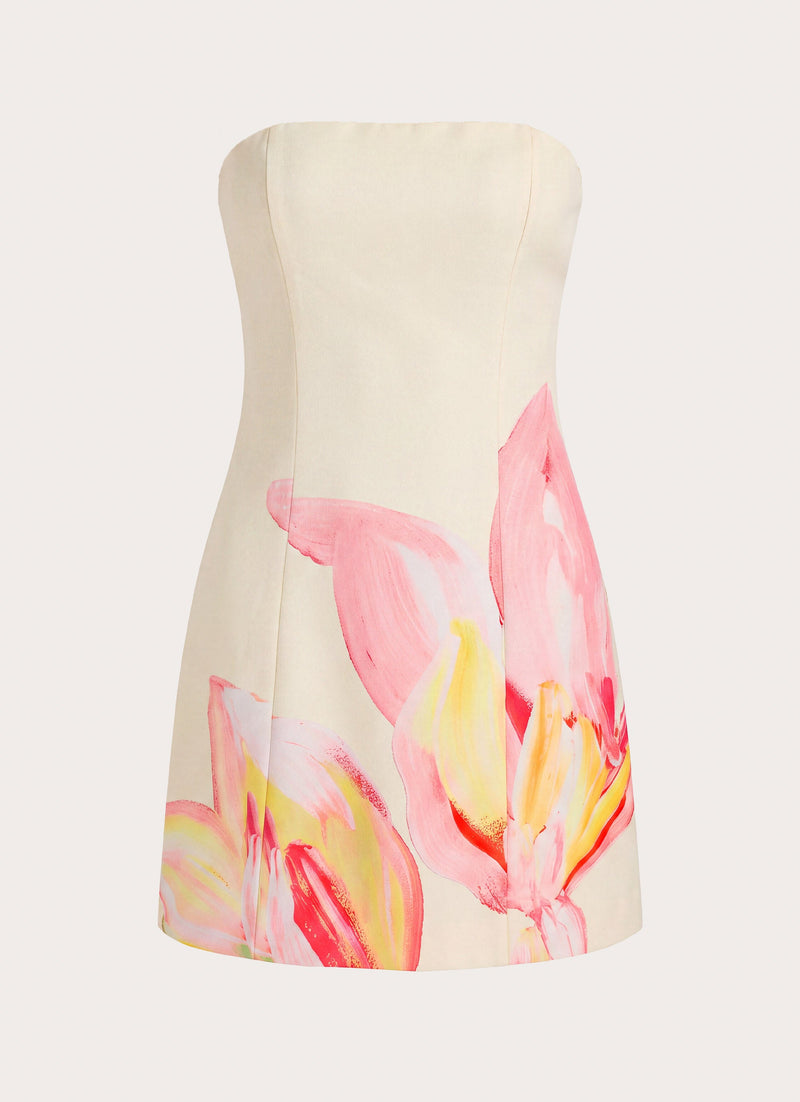 Dalanis Strapless Mini Dress - Floral Print