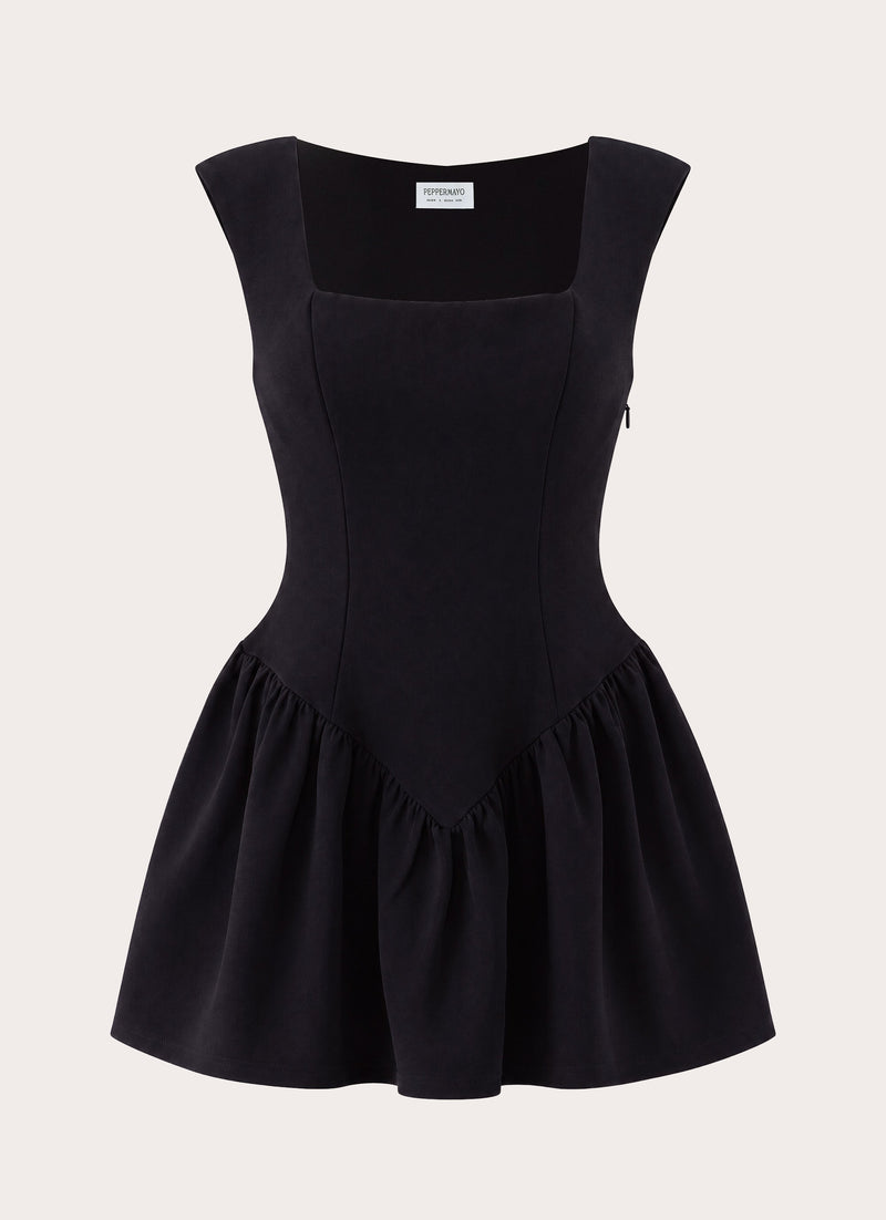 Dark Bloom Mini Dress - Black