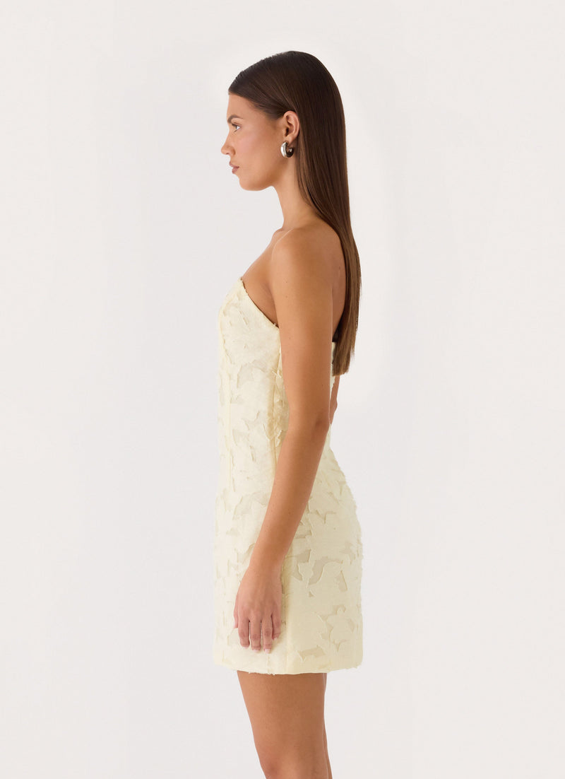 Della Lace Strapless Mini Dress - Butter