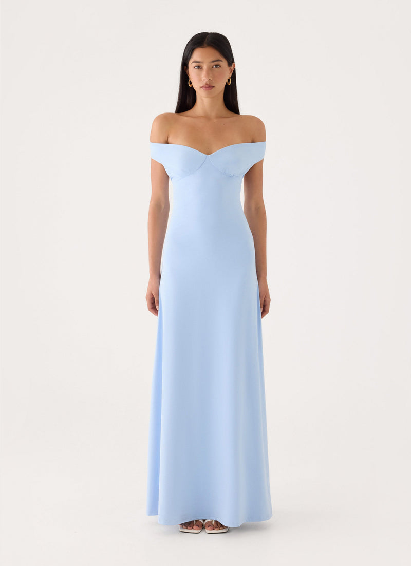 Diranda Off Shoulder Maxi Dress - Blue