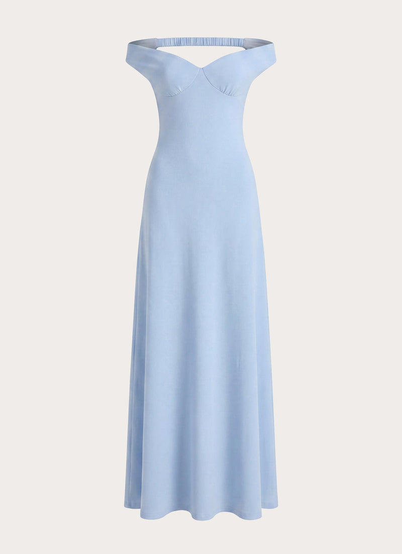 Diranda Off Shoulder Maxi Dress - Blue