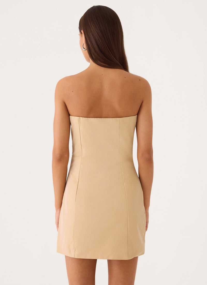 Diya Wrap Mini Dress - Camel