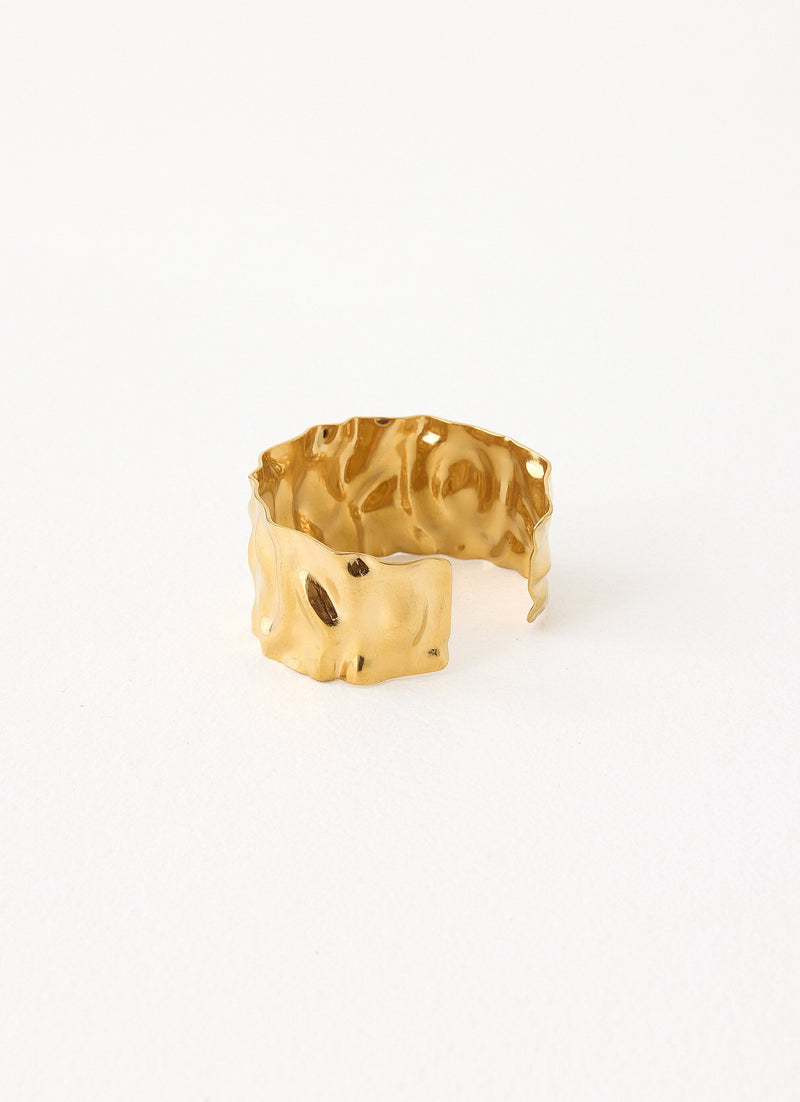 Daisy Drift Bangle - Gold