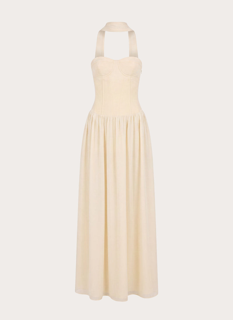 Elianah Scarf Maxi Dress - Yellow