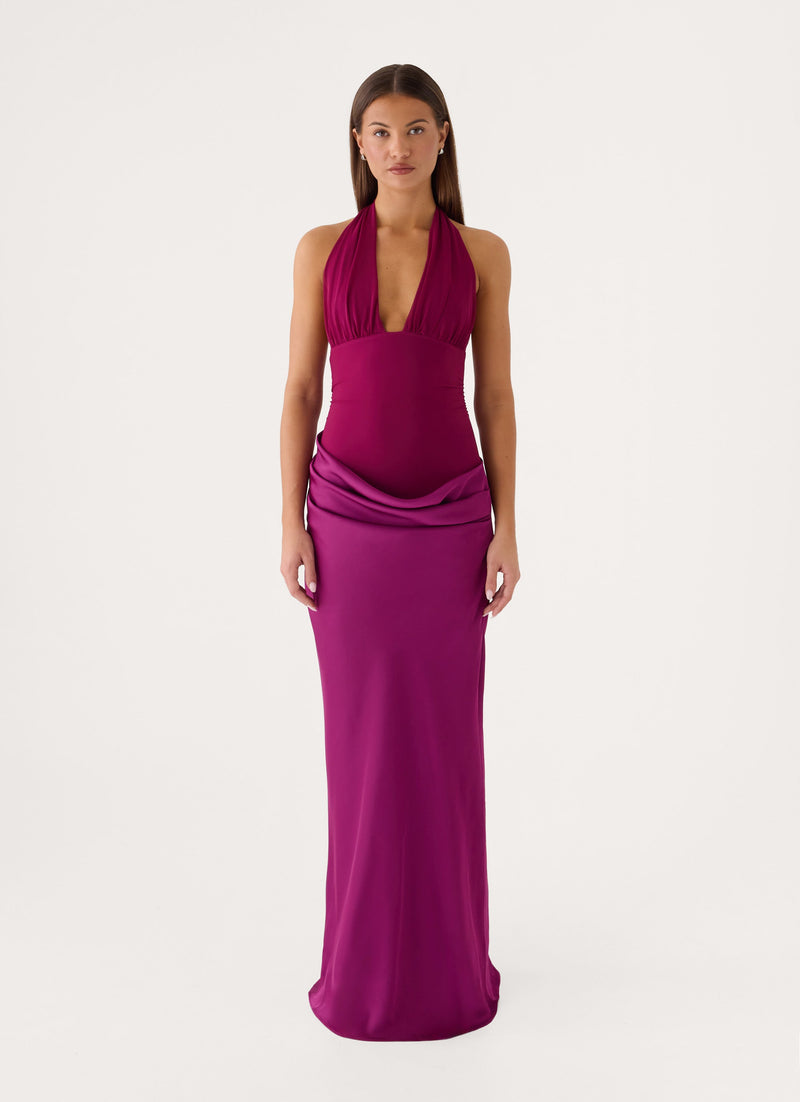 Emaretta Halter Maxi Dress - Plum