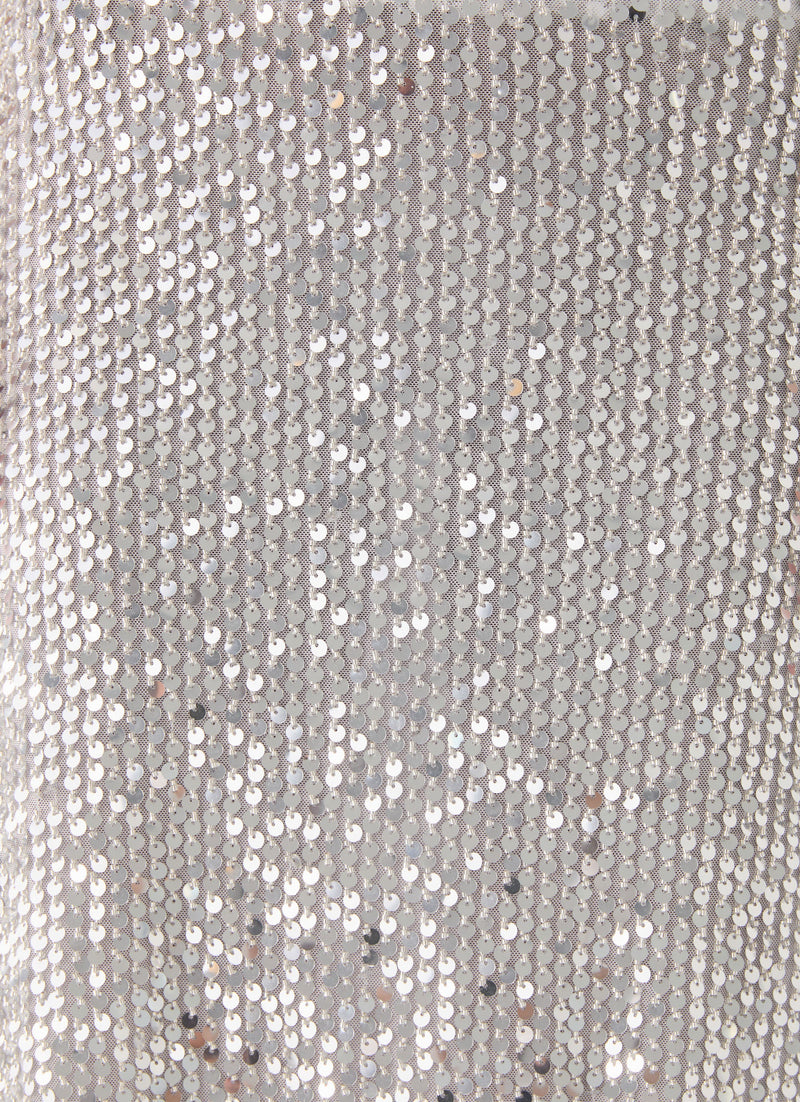 Evodia Sequin Midi Skirt - Silver