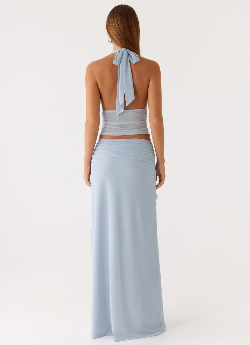 Fleur Power Maxi Skirt - Blue