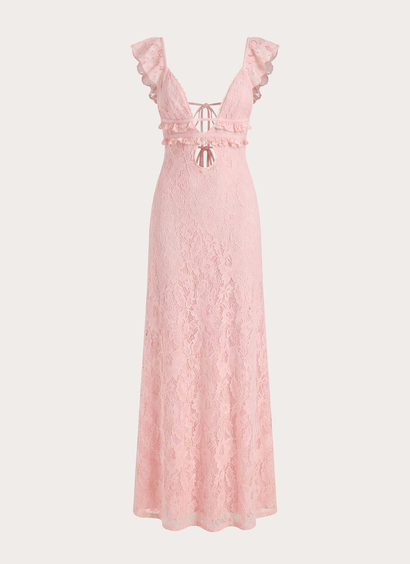 Giulia Lace Maxi Dress - Pink