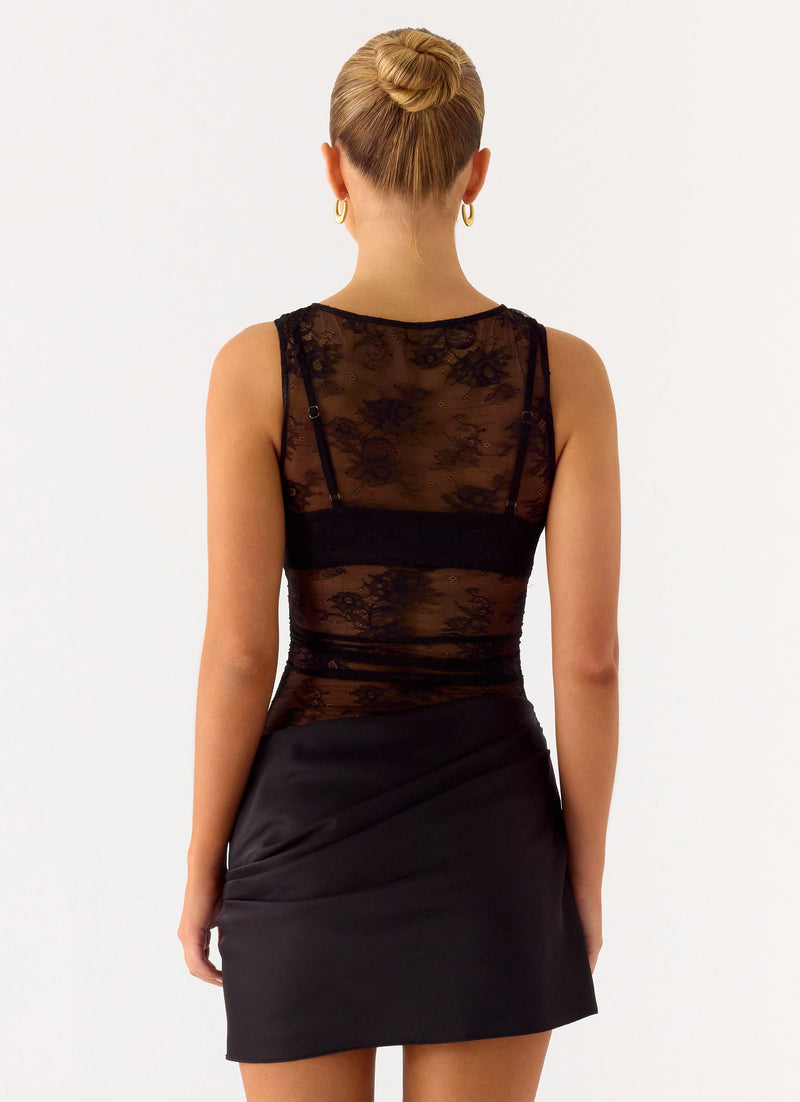 Harlem Lace Mini Dress - Black