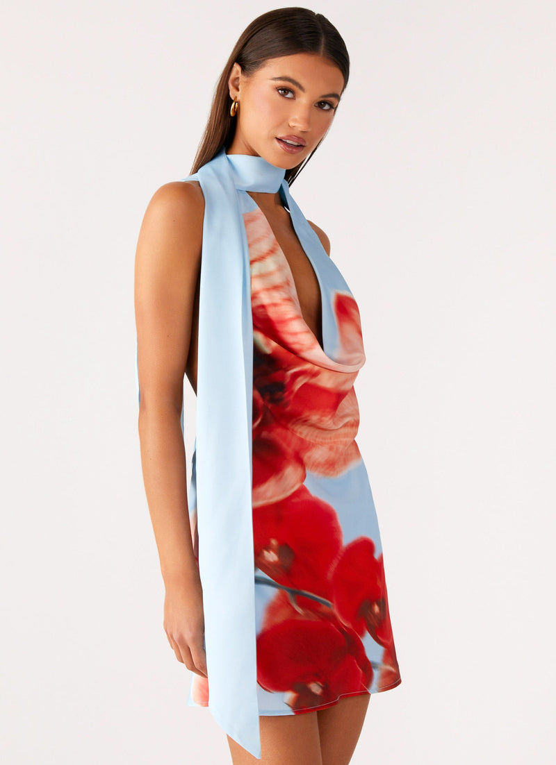 Heidi Mini Dress - Turquoise Bloom
