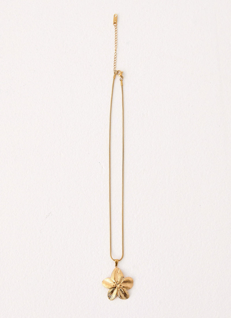 Hibiscus Gold Necklace - Gold