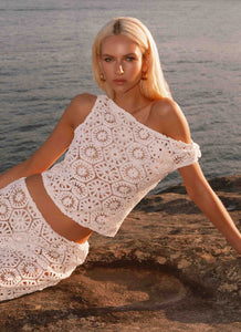 Womens Dreamy Days Linen High Waister Shorts  in the colour  Ivory in front of the colour light grey