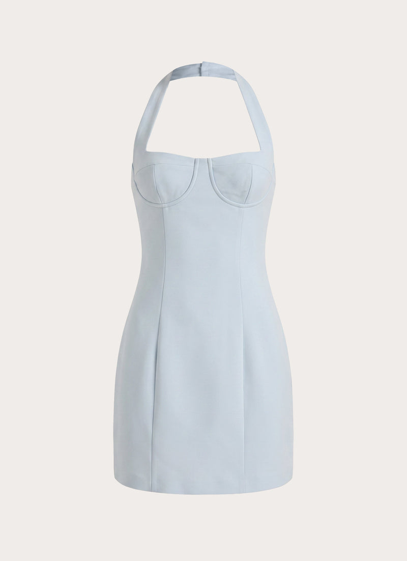 Indira Halter Mini Dress - Blue