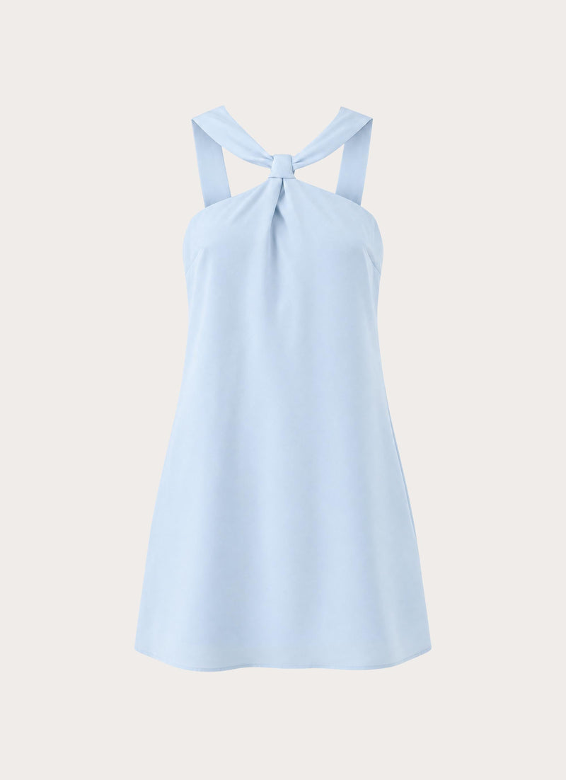 Keira Satin Mini Dress - Blue