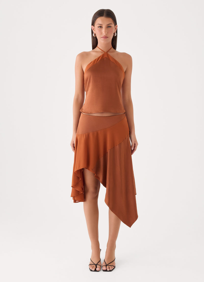 Klose Midi Skirt - Rust