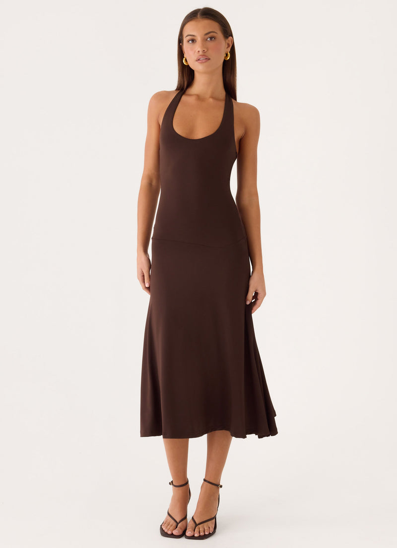 Klyne Midi Dress - Chocolate