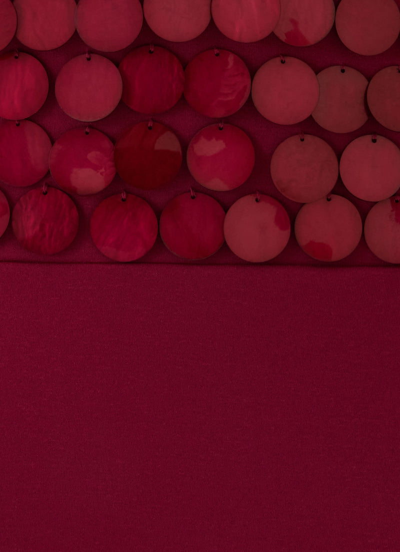 Kolisa Beaded Halter Maxi Dress - Burgundy