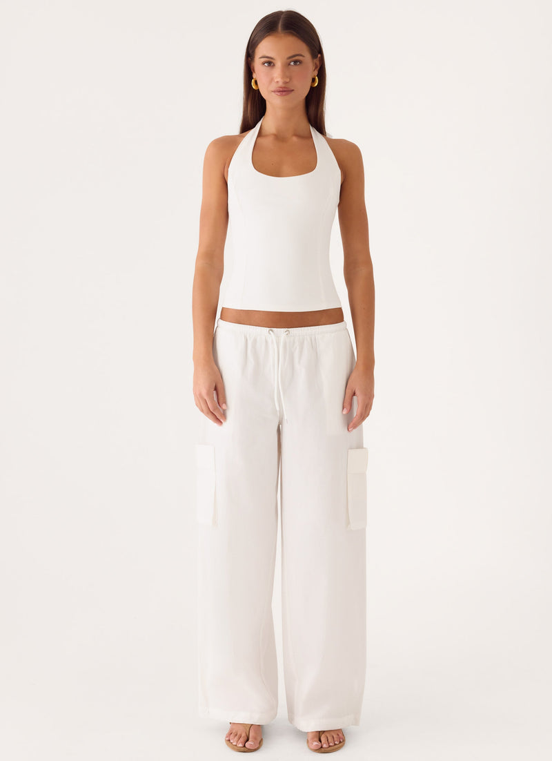 Kynzi Cargo Pants - White