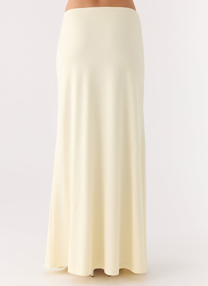 Like A Flower Maxi Skirt - Lemon Yellow