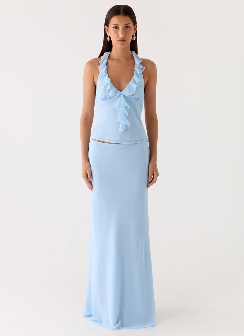 Log In Halter Top - Blue