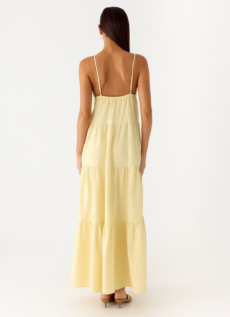Lotty Linen Maxi Dress - Yellow