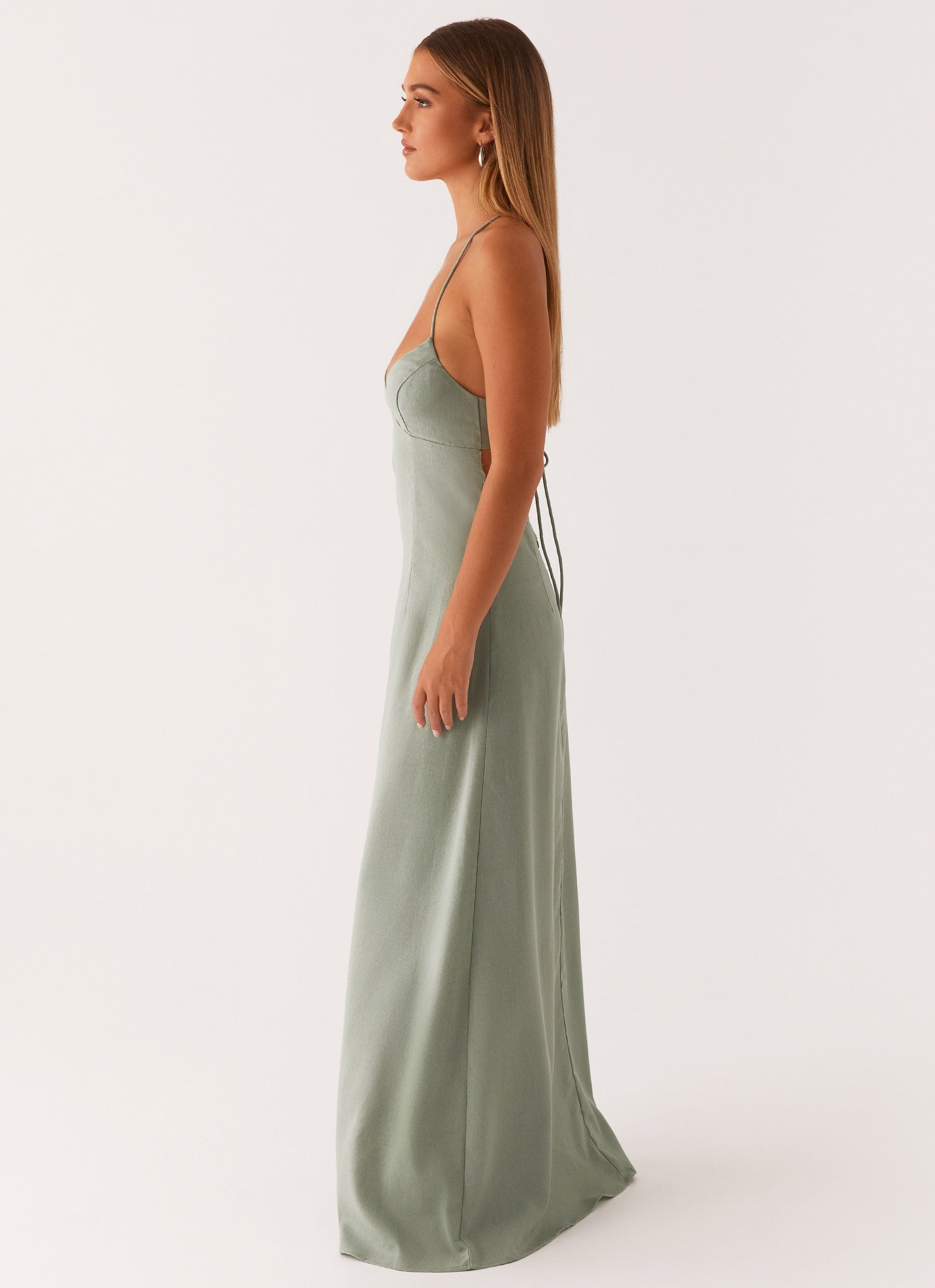 Middle Ground Linen Maxi Dress - Sage Peppermayo UK Middle Ground Linen Maxi Dress - Sage Peppermayo UK