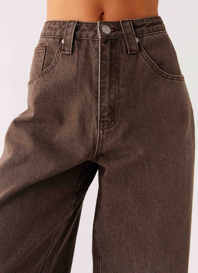 Midwest Low Rise Denim Jeans - Light Wash Chocolate