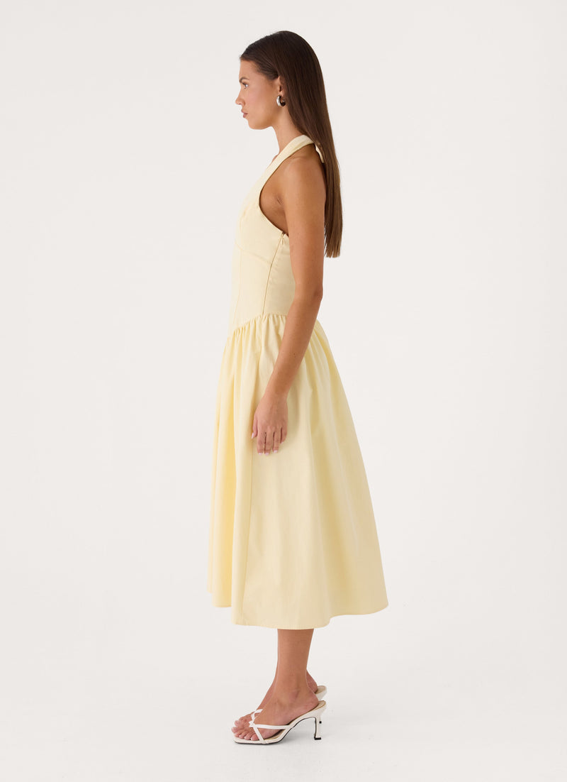 Monique Halter Midi Dress - Yellow