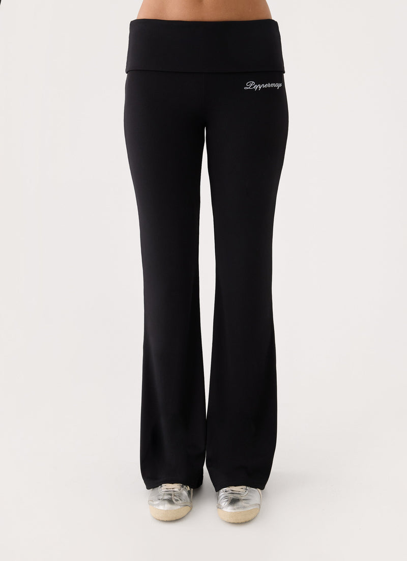 Muse Roll Waist Pants - Black