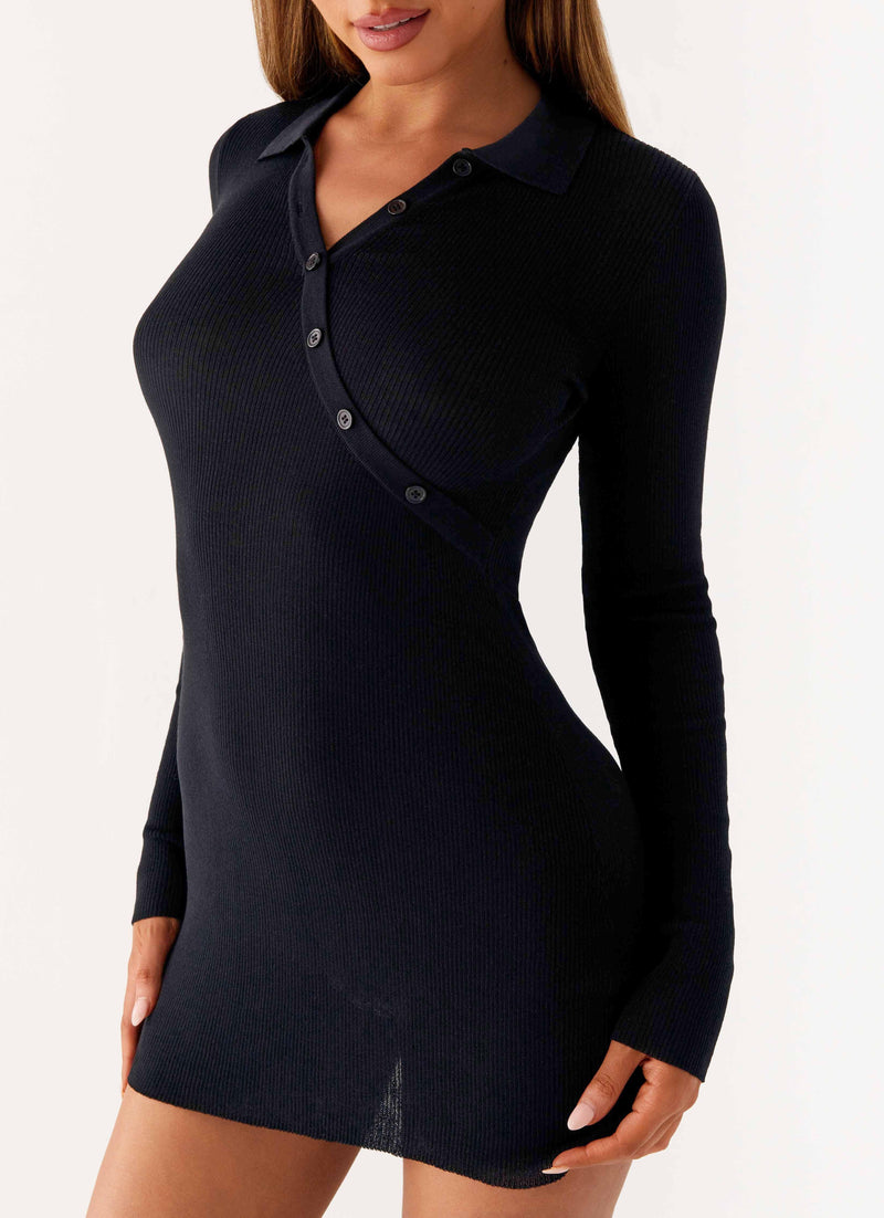 Off Duty Polo Dress - Black