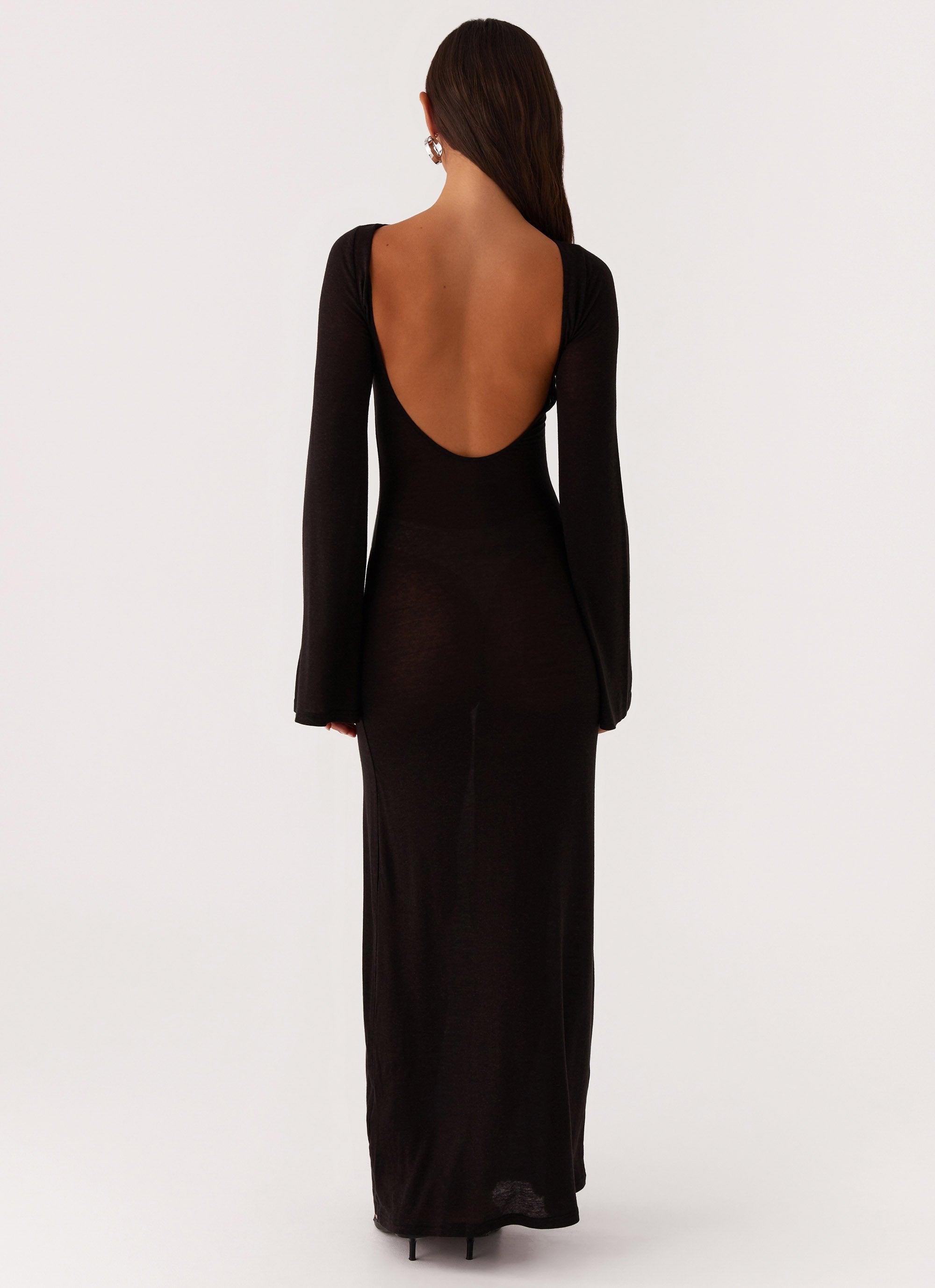 Olivia Long Sleeve Maxi Dress - Black Peppermayo UK Olivia Long Sleeve Maxi Dress - Black Peppermayo UK