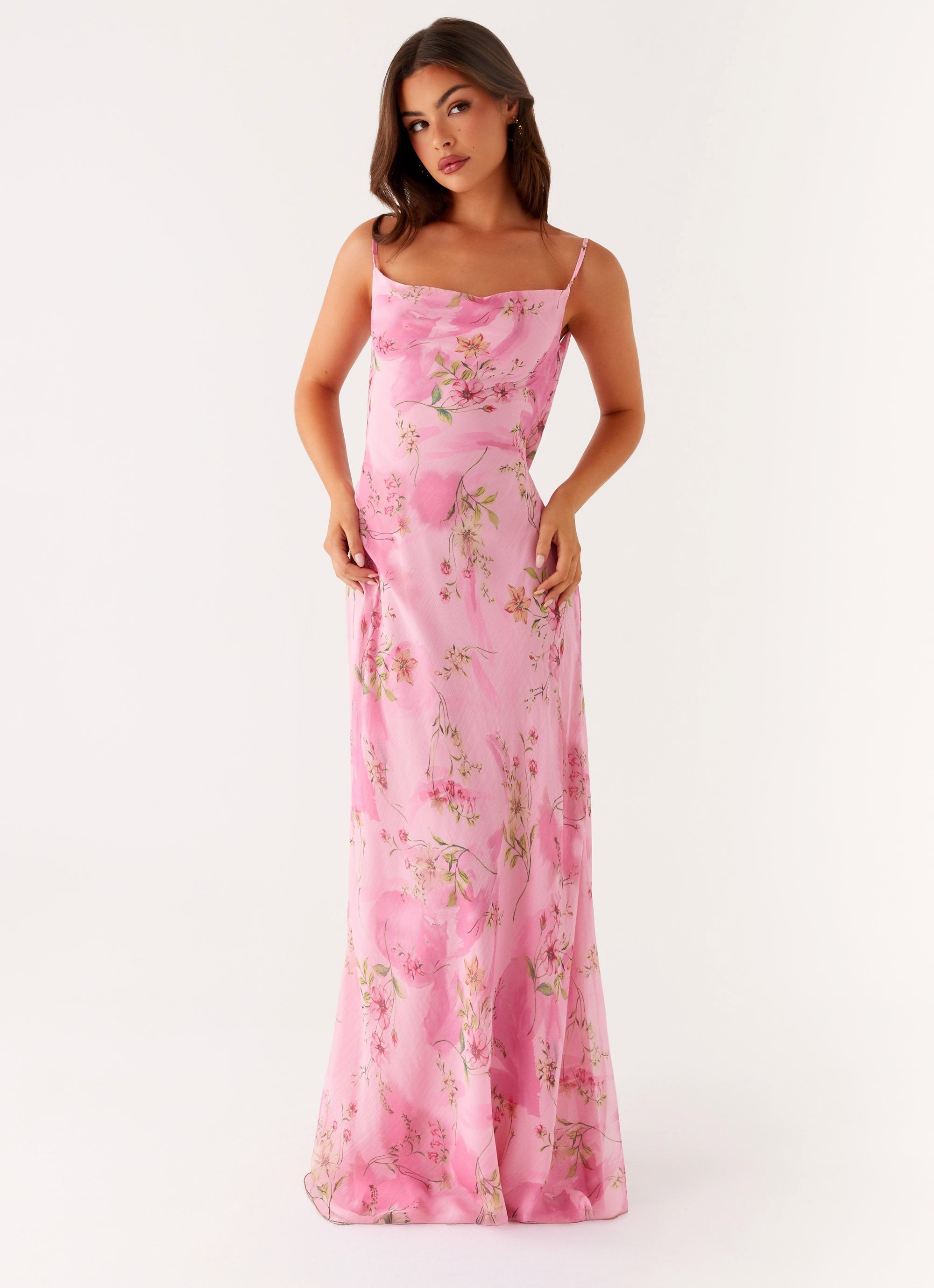 Orlando Maxi Dress - Pink Floral Print Peppermayo UK Orlando Maxi Dress - Pink Floral Print Peppermayo UK