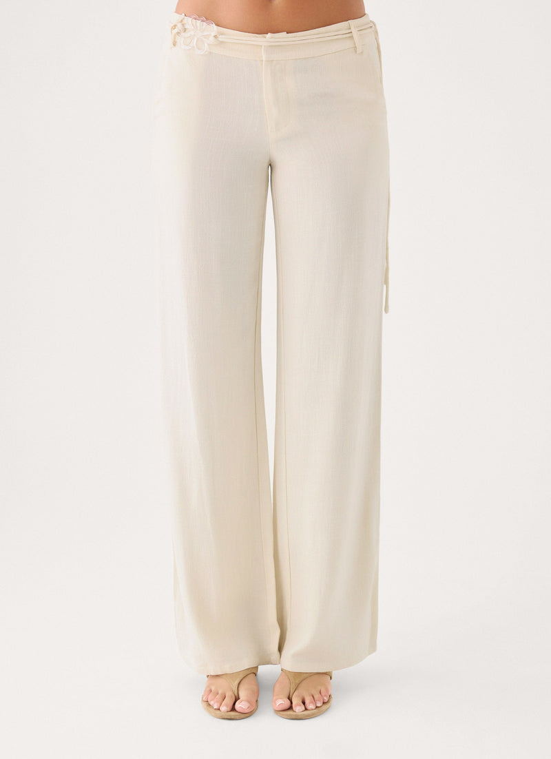 Pearl Coast Linen Pant - Ivory