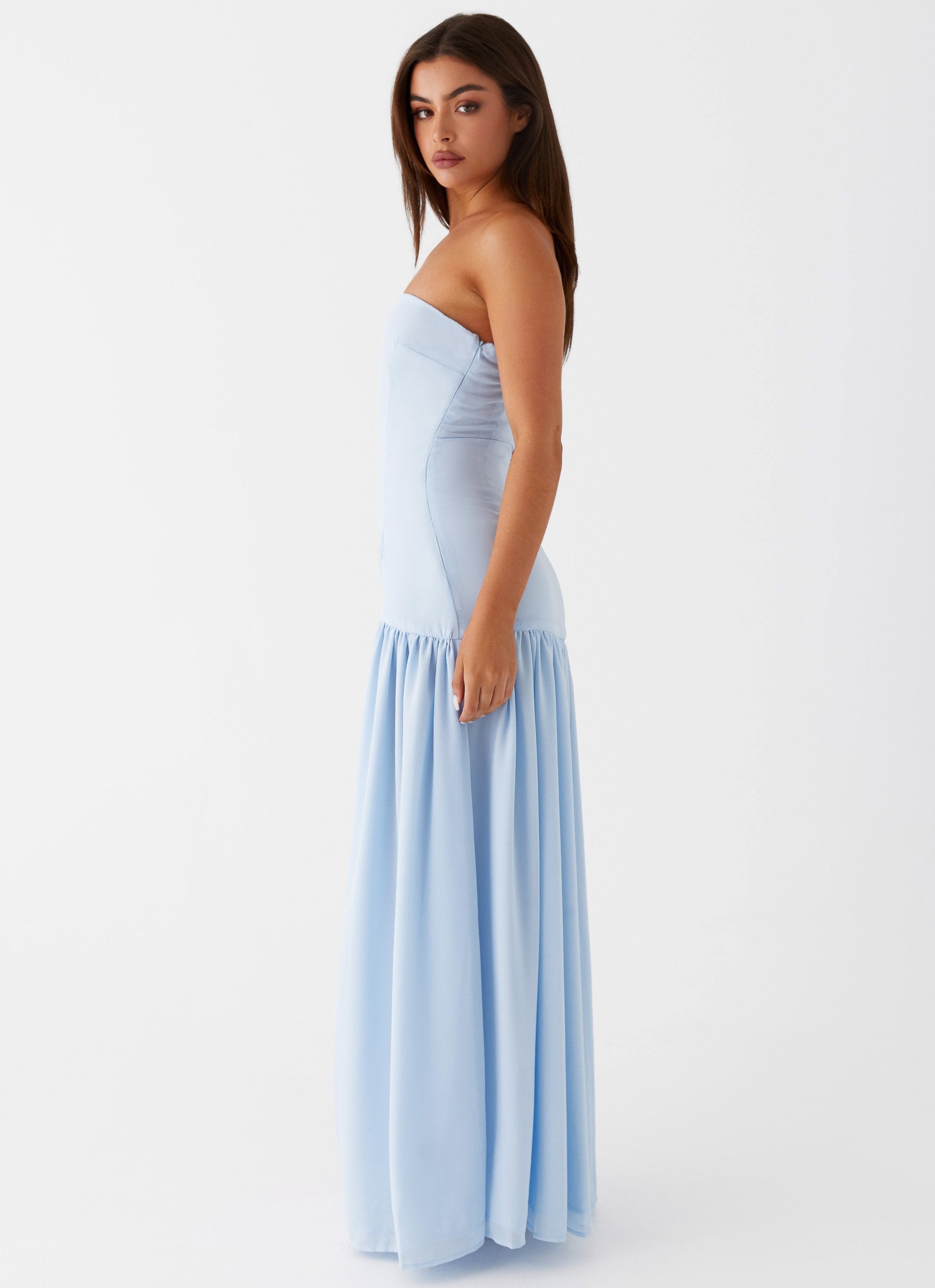 Eden Strapless Maxi Dress - Blue Peppermayo UK Eden Strapless Maxi Dress - Blue Peppermayo UK