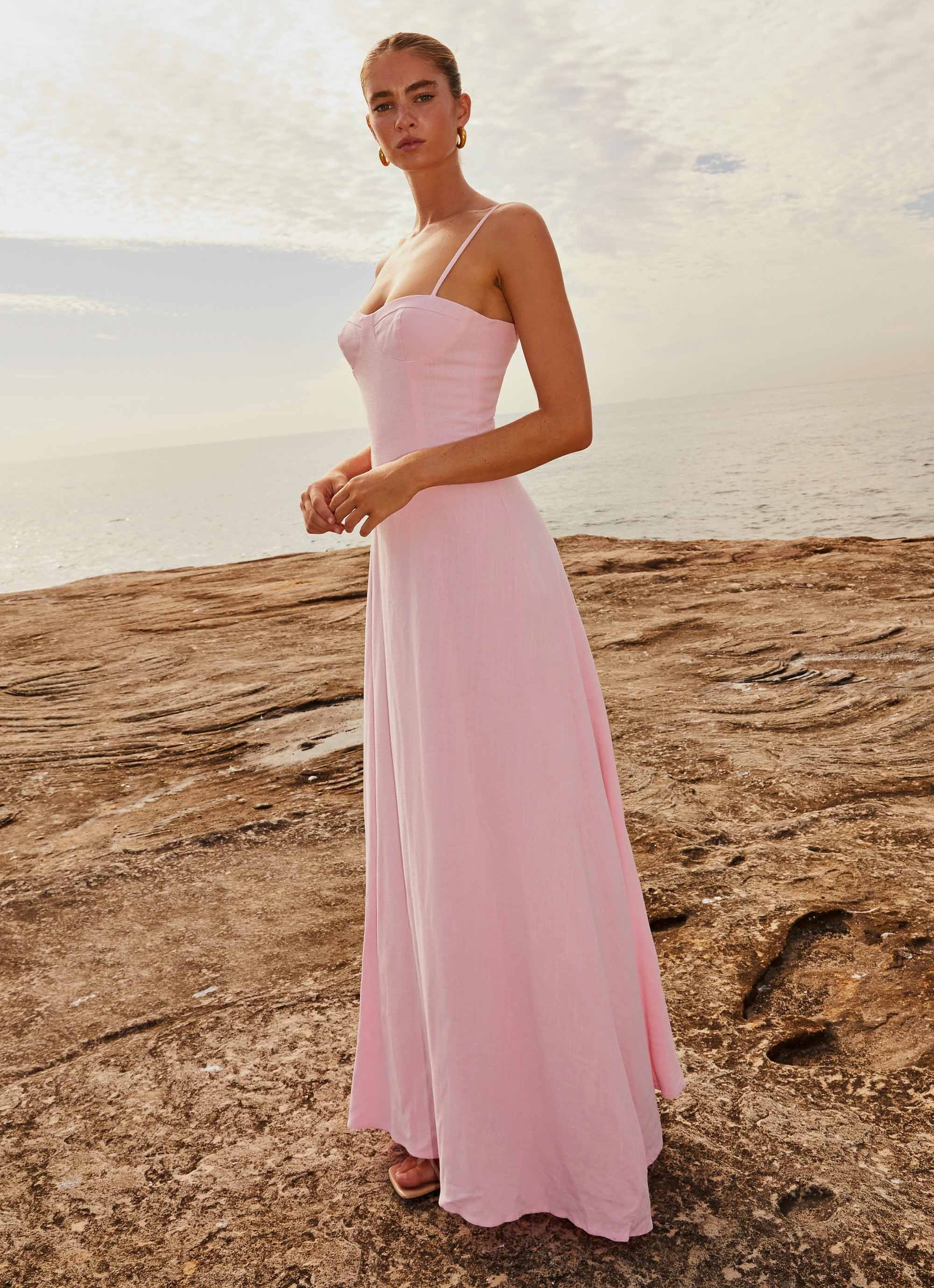 Angelina Linen Maxi Dress - Pink Petal Peppermayo UK Angelina Linen Maxi Dress - Pink Petal Peppermayo UK