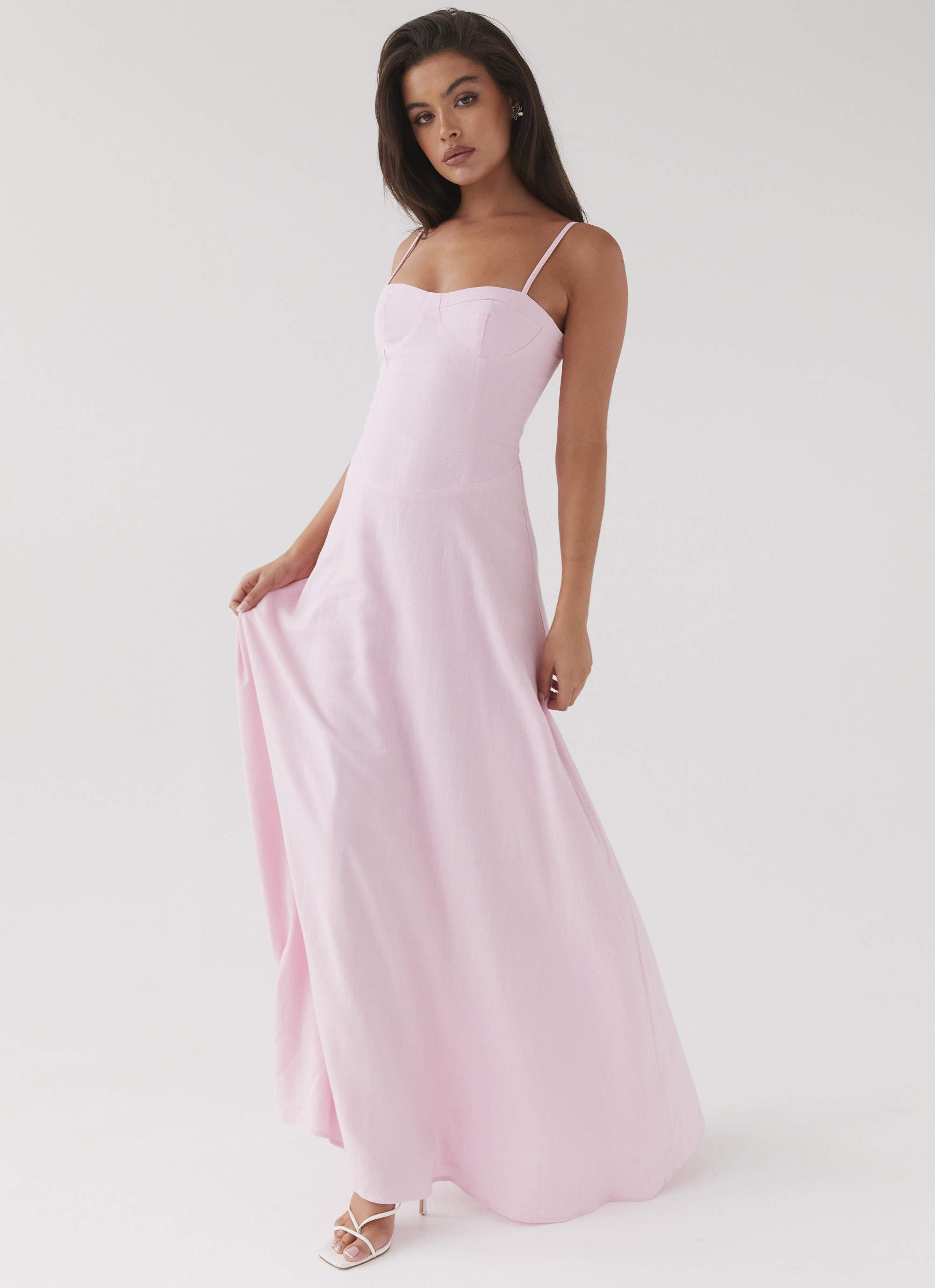 Angelina Linen Maxi Dress - Pink Petal Peppermayo UK Angelina Linen Maxi Dress - Pink Petal Peppermayo UK