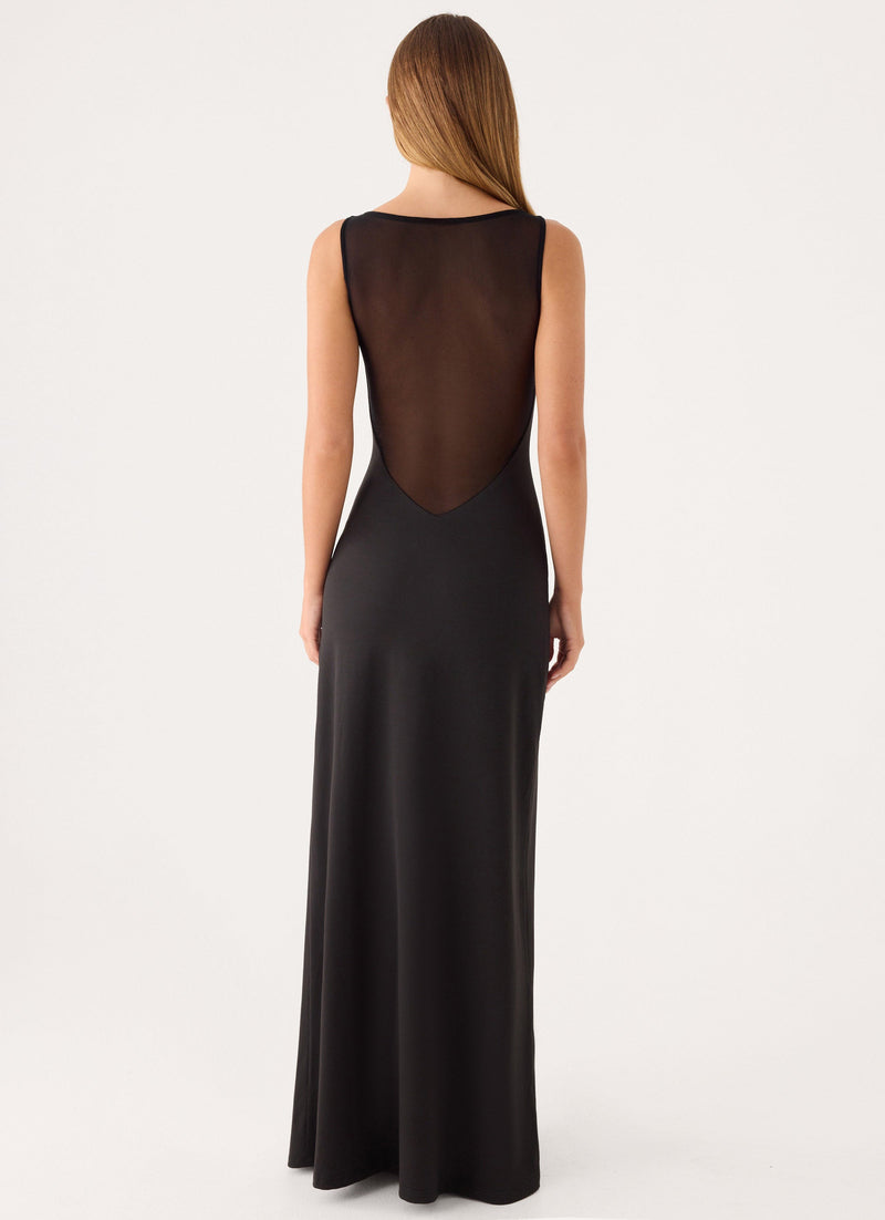 Ravelle Mesh Back Maxi Dress - Black