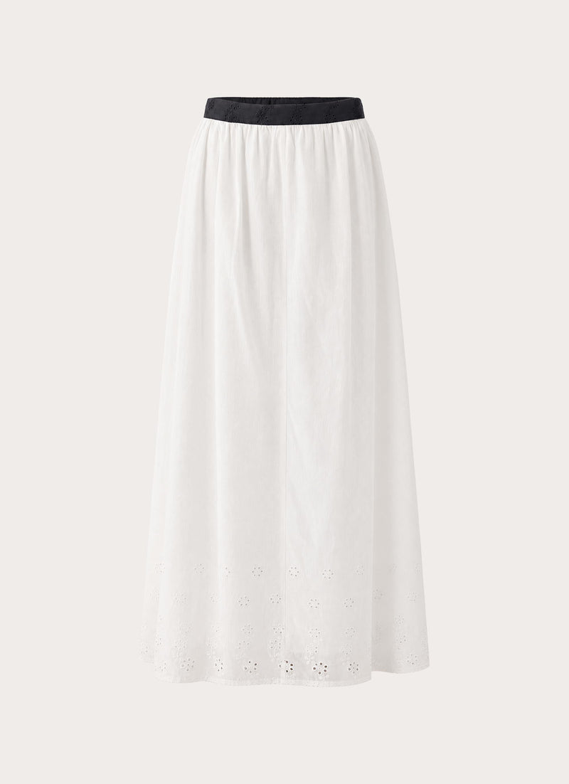 Ribbon Theory Maxi Skirt - Ivory/Black
