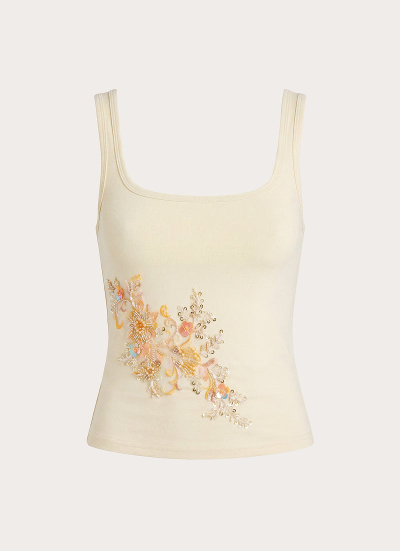 Rosamel Beaded Tank Top - Yellow